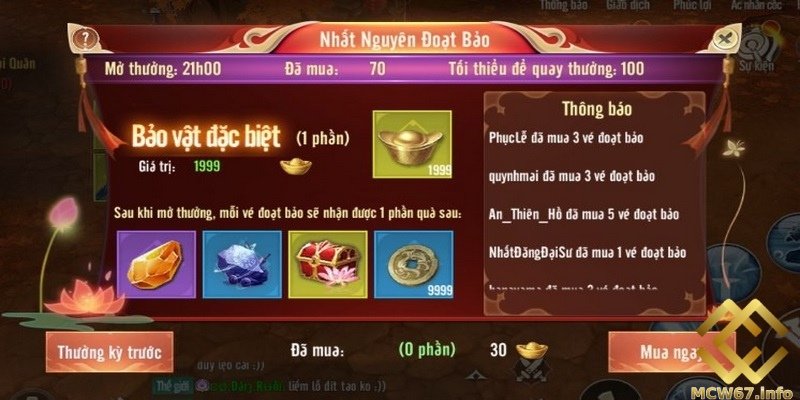 Đoạt bảo MCW67 - Chinh phục kho báu khổng lồ có 1 không 2 3 Bet thủ phải choáng ngợp trước giao diện game đoạt bảo 3D sống động